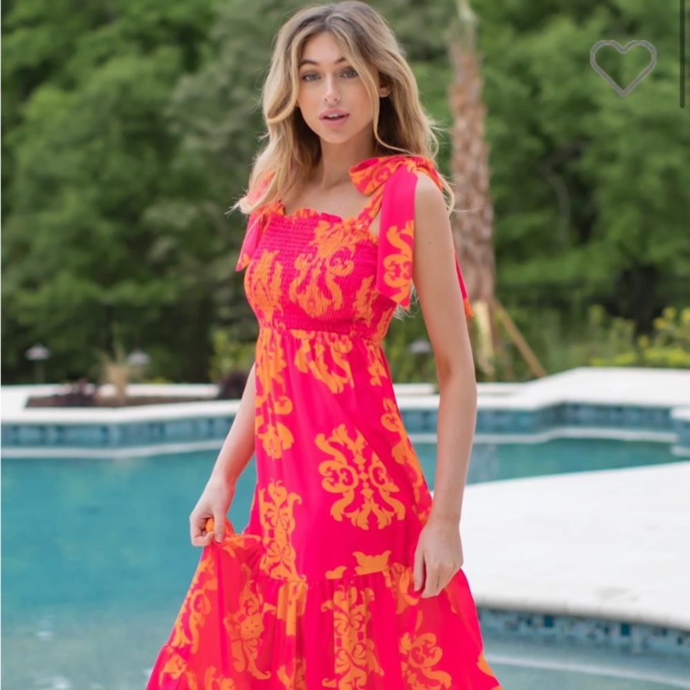 Red Dress Boutique Size L Maxi dress 
Pink and orange dream